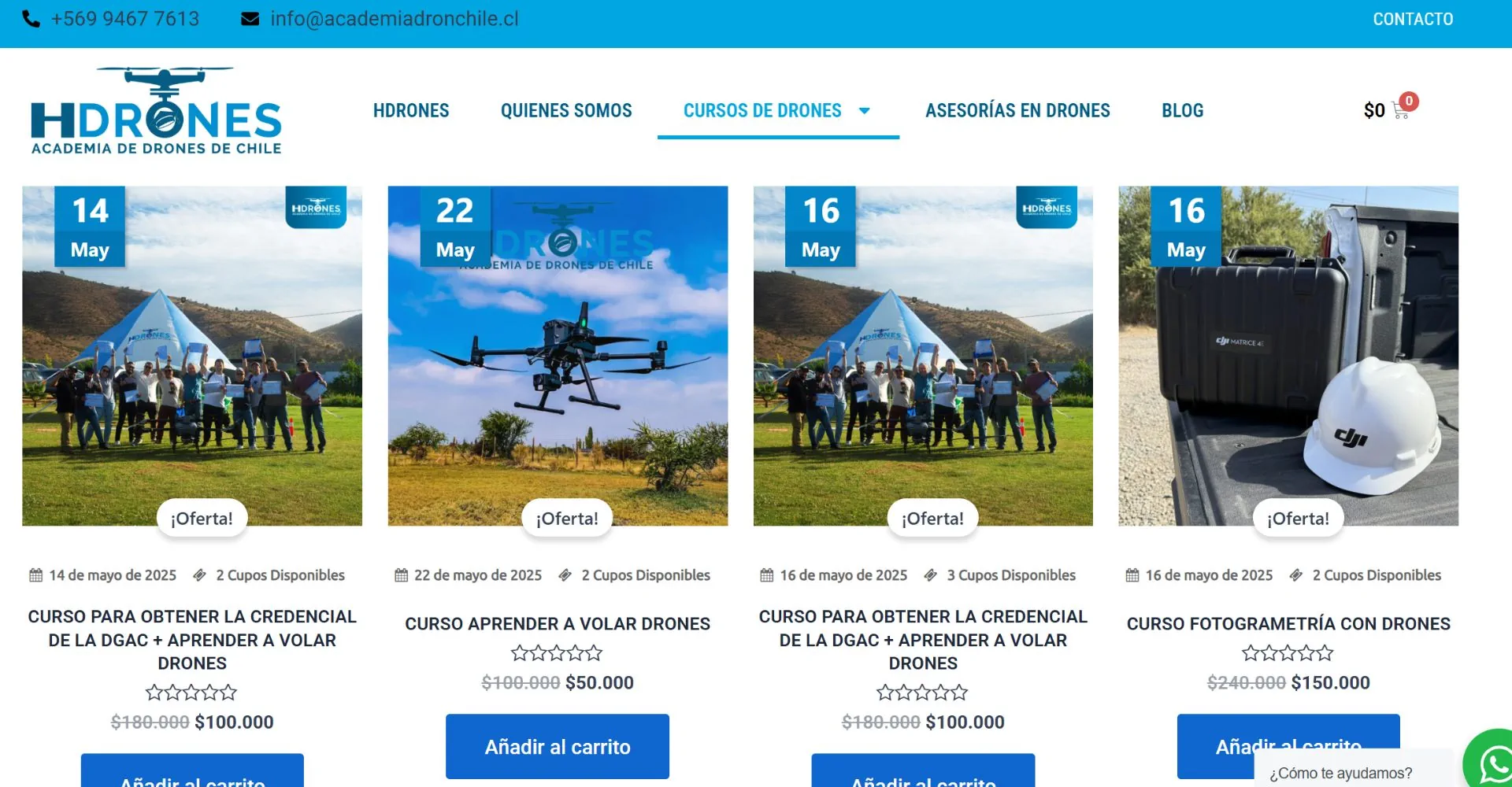 Página de inicio de Academia Drone Chile